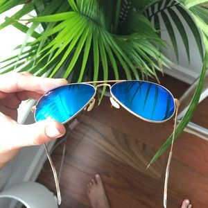 Blue Flash Lenses Ray Ban Aviators